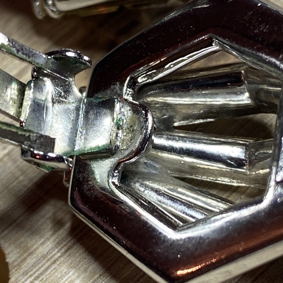 Rare! Crown Trifari PAT PEND Alfred Philippe 1954 Rhinestone Clip On Earrings - Picture 6 of 6